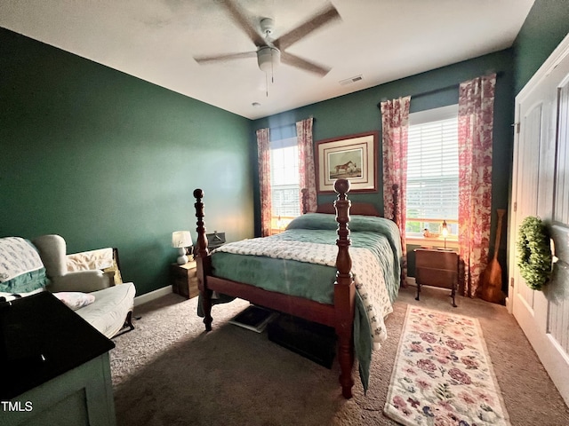 1925 Bright Kannon Way, Wendell, NC 27591 - bedroom featuring multiple windows, carpet, and a ceiling fan