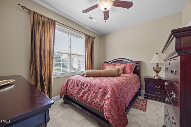 2505 Goldeneye Ct, Raleigh, NC 27606 - bedroom with light carpet and ceiling fan