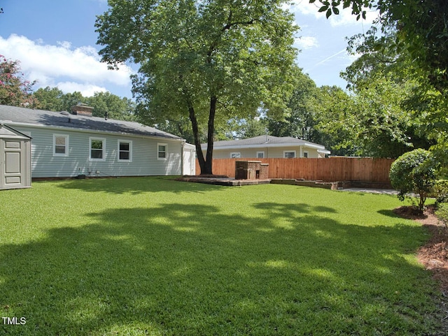 503 N Glen Dr, Raleigh, NC 27609 - view of yard featuring a storage unit