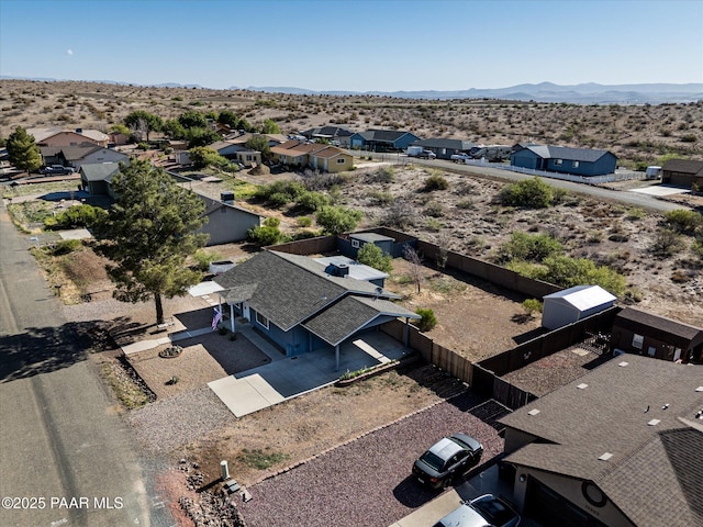13819 S Bluebird Ln, Mayer, AZ 86333 - aerial perspective of suburban area with a mountain backdrop and a desert landscape