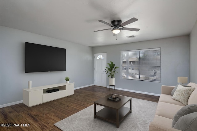 13819 S Bluebird Ln, Mayer, AZ 86333 - living room with a ceiling fan and wood finished floors