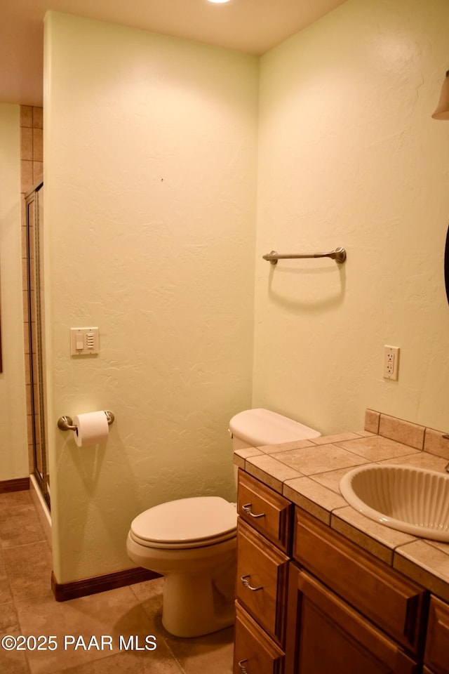 1284 Mcdonald Dr, Prescott, AZ 86303 - bathroom with vanity, a shower stall, and tile patterned floors