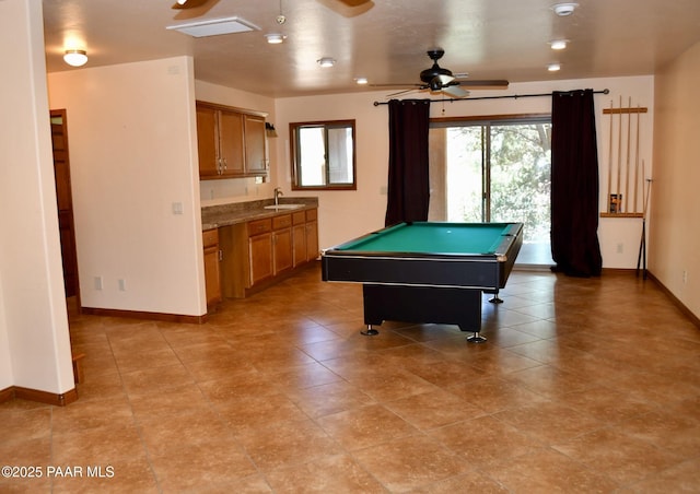 1284 Mcdonald Dr, Prescott, AZ 86303 - game room with ceiling fan and pool table