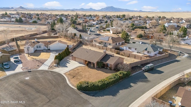 aerial view with a mountain view