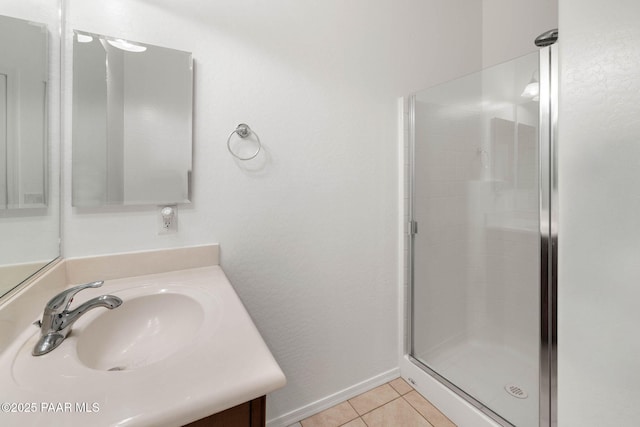6214 Harvest Moon Ave, Prescott, AZ 86305 - full bathroom with tile patterned floors, a stall shower, and vanity