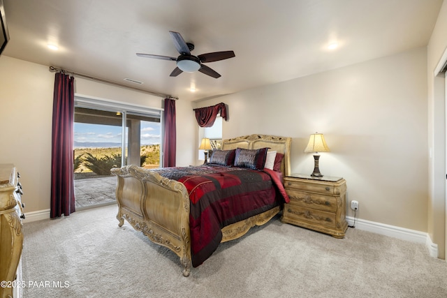 791 N Creekside Dr, Prescott, AZ 86303 - carpeted bedroom with access to exterior and ceiling fan