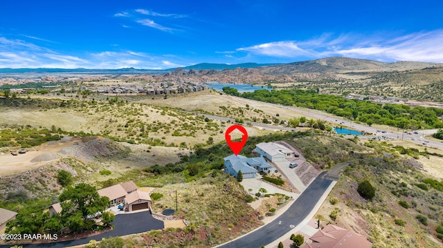 aerial view featuring a mountain view