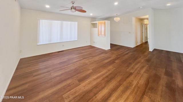 941 Custer Ln, Prescott, AZ 86305 - unfurnished room featuring ceiling fan, wood finished floors, baseboards, and recessed lighting