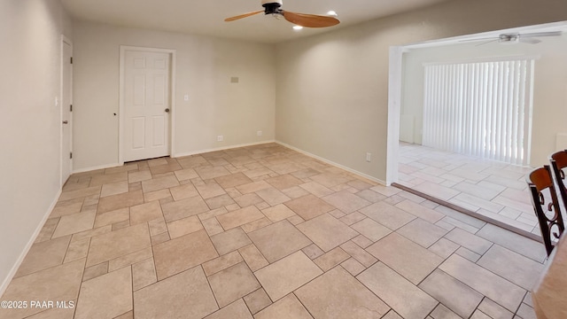 941 Custer Ln, Prescott, AZ 86305 - spare room featuring a ceiling fan, recessed lighting, and baseboards