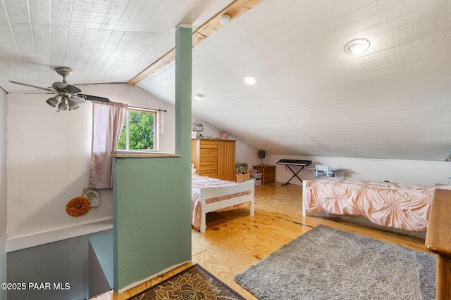 3900 W Runway Rd, Paulden, AZ 86334 - bedroom with wood finished floors and vaulted ceiling