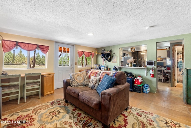 3900 W Runway Rd, Paulden, AZ 86334 - living room featuring a textured ceiling