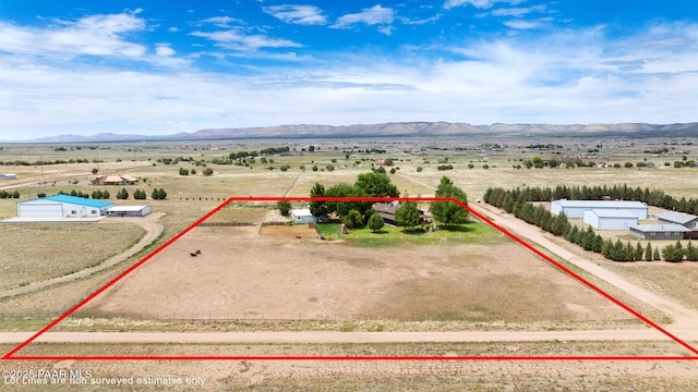 3900 W Runway Rd, Paulden, AZ 86334 - aerial view of sparsely populated area featuring property boundaries highlighted and a mountainous background