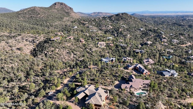 bird's eye view featuring a mountain view