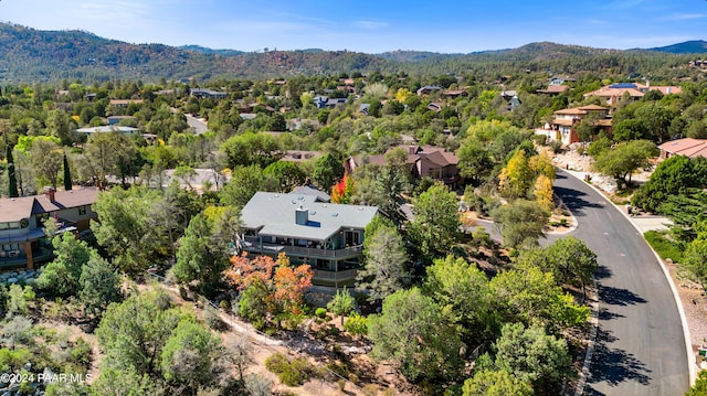 bird's eye view with a mountain view