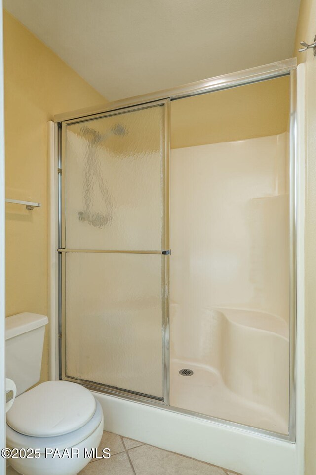 439 Foxfire Ln, Prescott, AZ 86301 - full bath with tile patterned flooring, a stall shower, and toilet