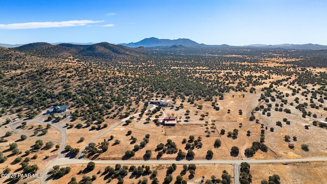 aerial view with a mountain view