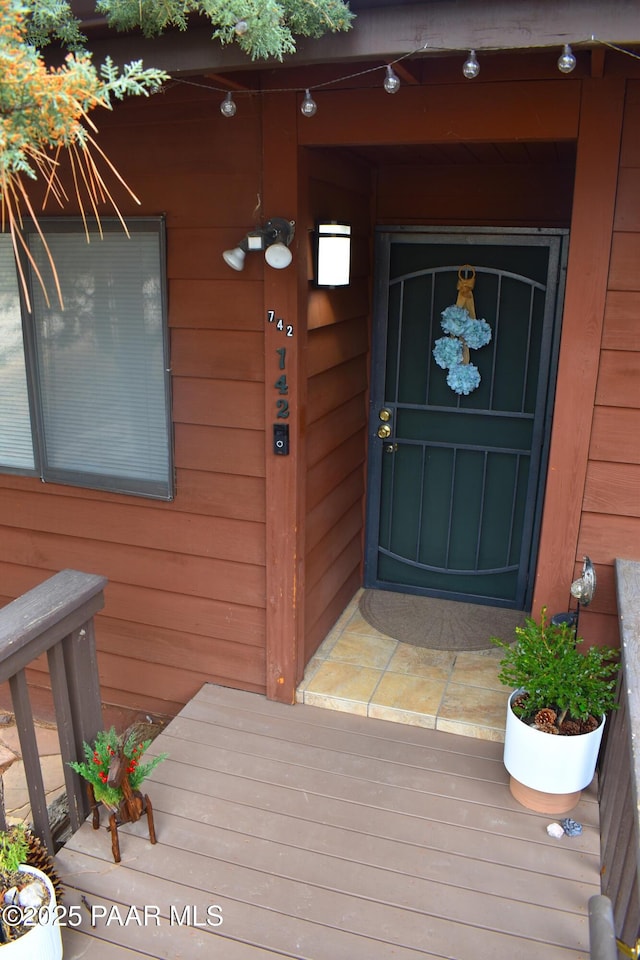 view of doorway to property