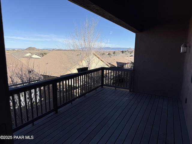 deck featuring a mountain view