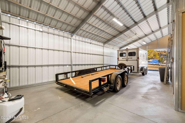 garage featuring metal wall