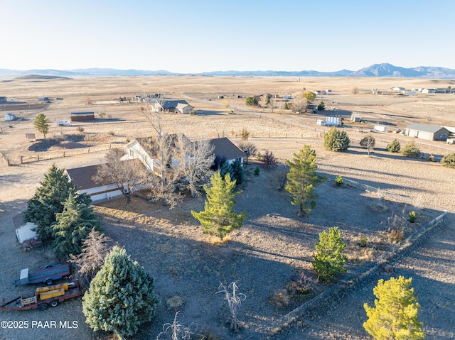 bird's eye view with a mountain view and a rural view