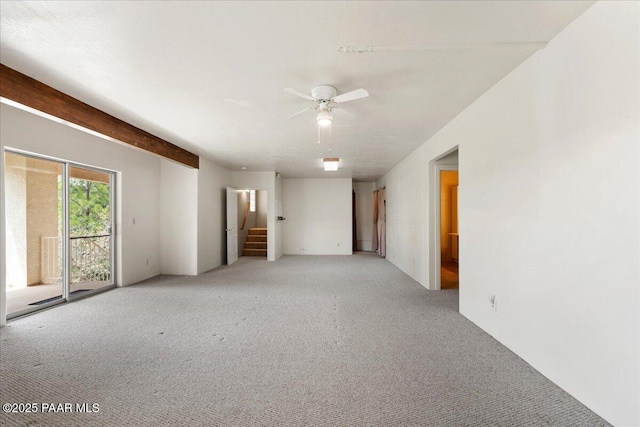 1330 Solar Heights Dr, Prescott, AZ 86303 - unfurnished room featuring light carpet, stairs, and a ceiling fan