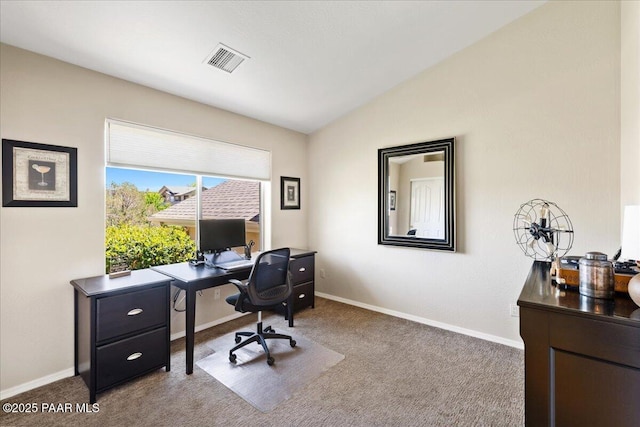 1520 Majestic Way, Prescott, AZ 86301 - office featuring vaulted ceiling, carpet, and baseboards