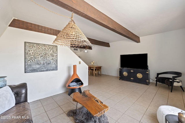 500 Broadview St, Prescott, AZ 86303 - living room featuring tile patterned flooring and beam ceiling