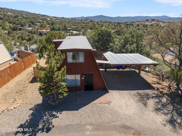 500 Broadview St, Prescott, AZ 86303 - view of front of house featuring driveway and a mountain view