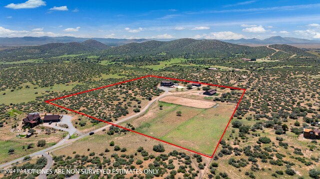 10190 N Prescott Ridge Rd, Prescott Valley, AZ 86315 - drone / aerial view with a mountain view