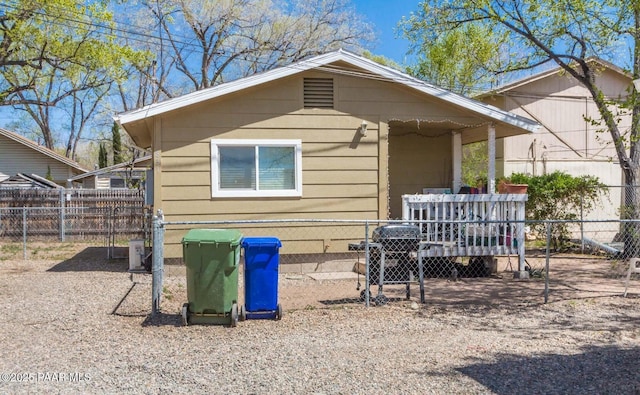 view of home's exterior with a deck