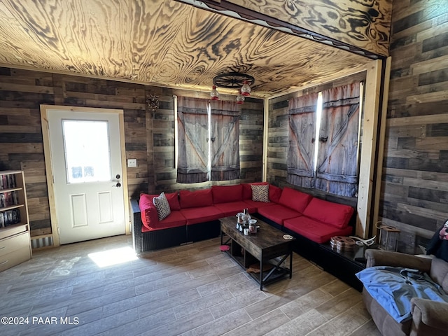 47 N Humble Ln, Ash Fork, AZ 86320 - living area featuring wooden walls and wood finished floors