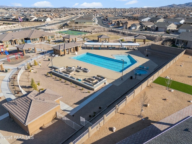 birds eye view of property featuring a residential view