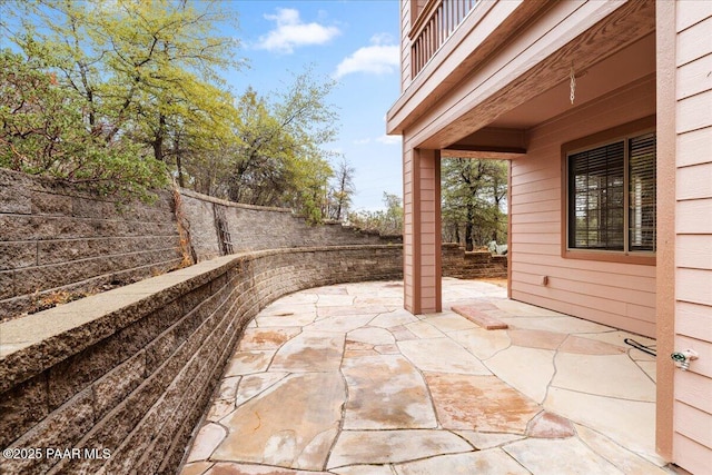 view of patio featuring a fenced backyard