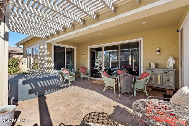 view of patio / terrace with a pergola