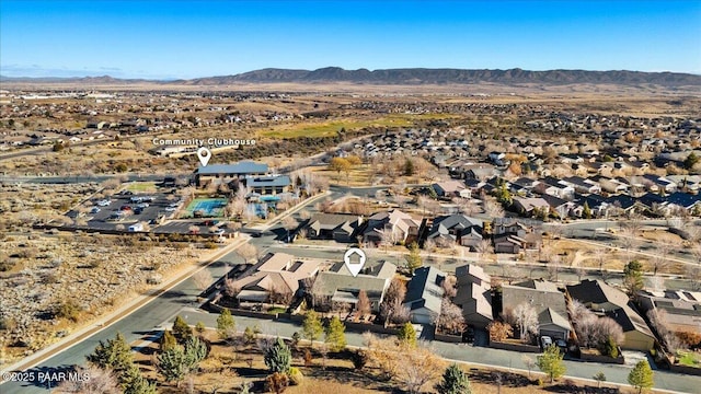 bird's eye view with a mountain view