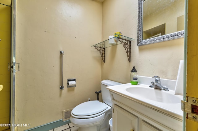 769 Cherokee Rd, Prescott, AZ 86303 - full bath featuring vanity, tile patterned flooring, and a shower with door