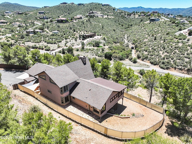 bird's eye view featuring a mountain view