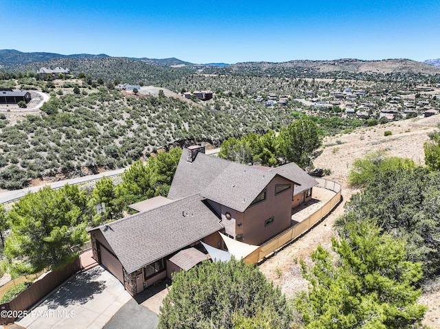 drone / aerial view with a mountain view