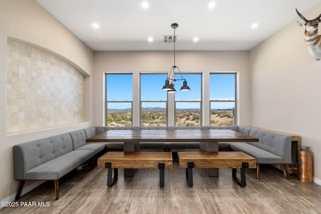 12300 W Slate Rd, Prescott, AZ 86305 - dining space with recessed lighting, visible vents, plenty of natural light, and wood finished floors