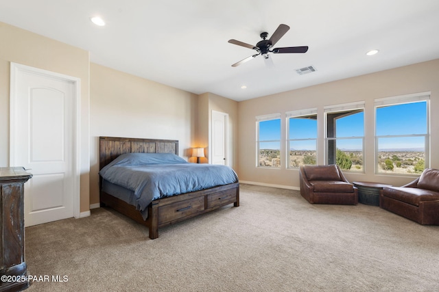 12300 W Slate Rd, Prescott, AZ 86305 - bedroom with visible vents, recessed lighting, baseboards, and carpet floors