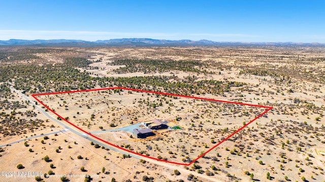 12300 W Slate Rd, Prescott, AZ 86305 - drone / aerial view featuring a mountain view, a rural view, and view of desert
