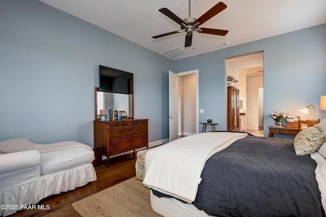 5306 Rocky Vista Dr, Prescott, AZ 86301 - bedroom with wood finished floors, ceiling fan, and baseboards