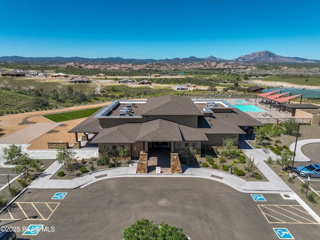 5306 Rocky Vista Dr, Prescott, AZ 86301 - view from above of property with a mountain backdrop and a pool