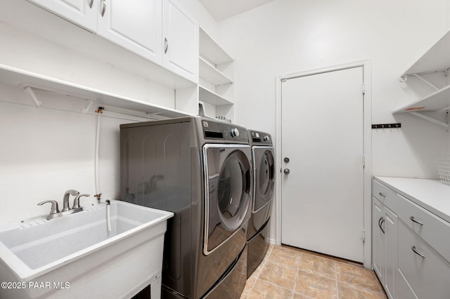 7708 N Siesta Sunset Ln, Prescott Valley, AZ 86315 - laundry room featuring washer and dryer and cabinet space