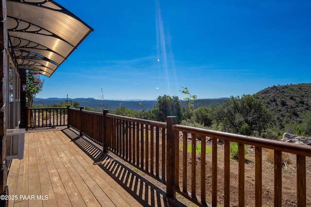 deck with a mountain view