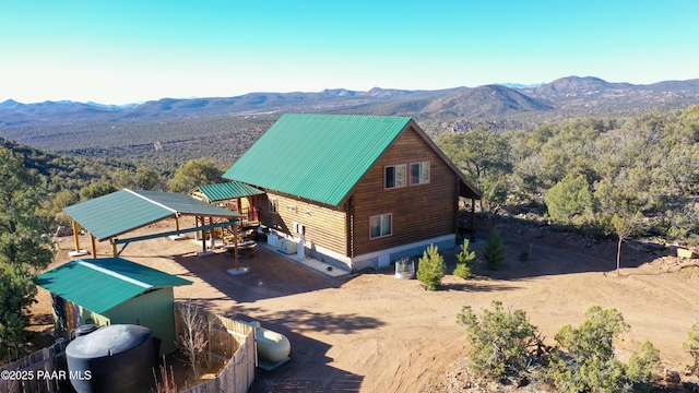 aerial view with a mountain view