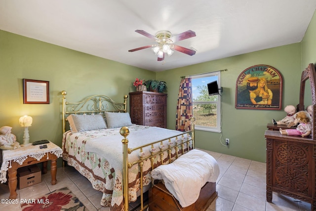 25820 N Poppy Dr, Paulden, AZ 86334 - bedroom with tile patterned floors and ceiling fan