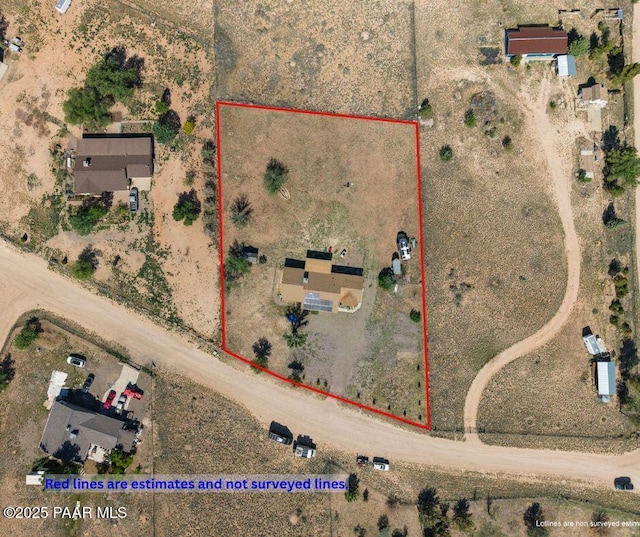 25820 N Poppy Dr, Paulden, AZ 86334 - overview of rural landscape featuring property parcel outlined and a desert landscape