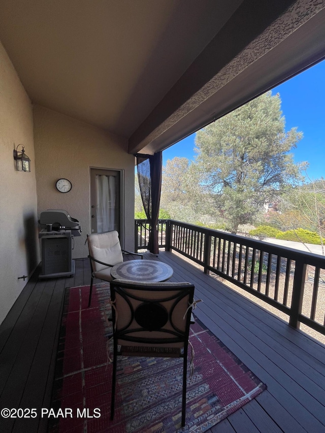 deck featuring area for grilling