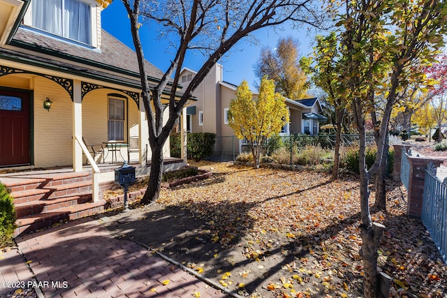 view of yard with a porch